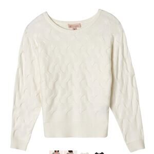 Philosophy Dolman Sleeve Novelty Stitch Pullover Sweater Womens Size Large Cream